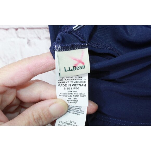 LL Bean Shaping Swimwear Soft Drape Swim Shorts Darkest Navy Size 8 - Picture 7 of 10
